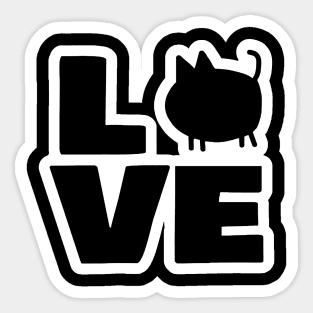 Love Cats in White Valentines Day Sticker